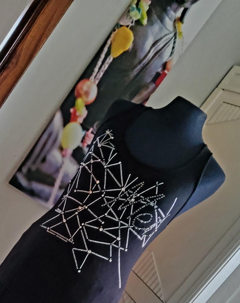Top met zilver en strass MET en rok Costes, Maat 38/40 (M), Nieuw, Ophalen of Verzenden, Onder de knie