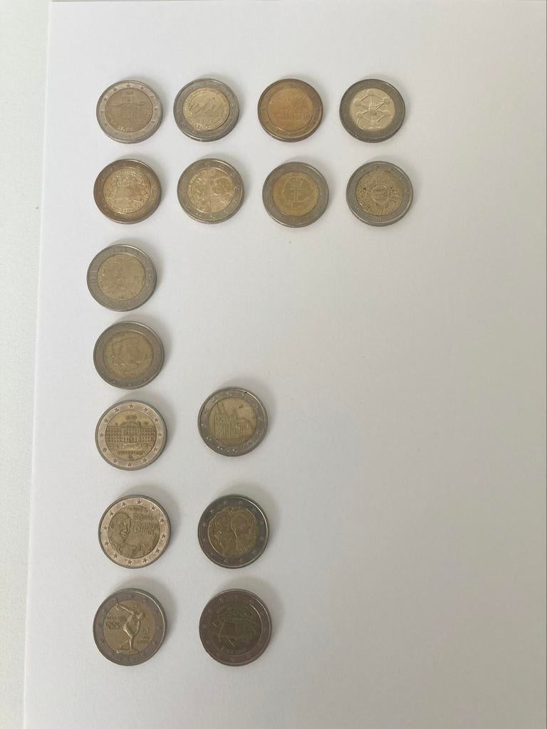 2 euros - pièces commémoratives - 3,5€/pièce, Timbres & Monnaies, Belgique, 5 euros