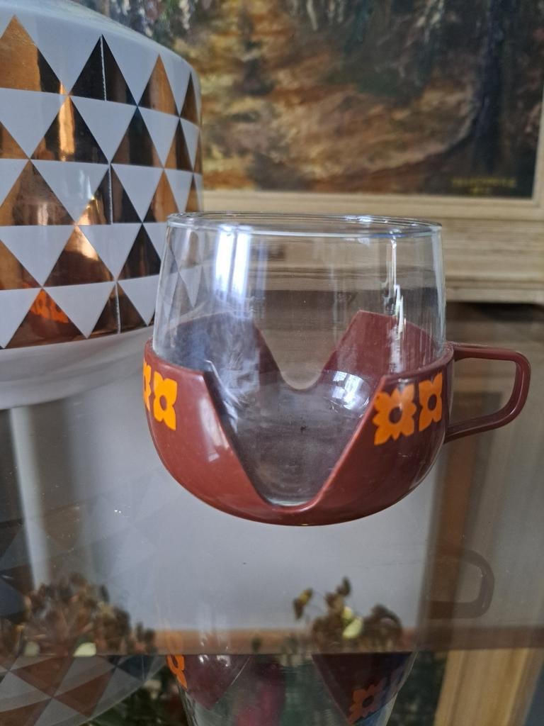 Vintage jaren 70 theetas/koffietas Melitta look-a-like, Ophalen of Verzenden