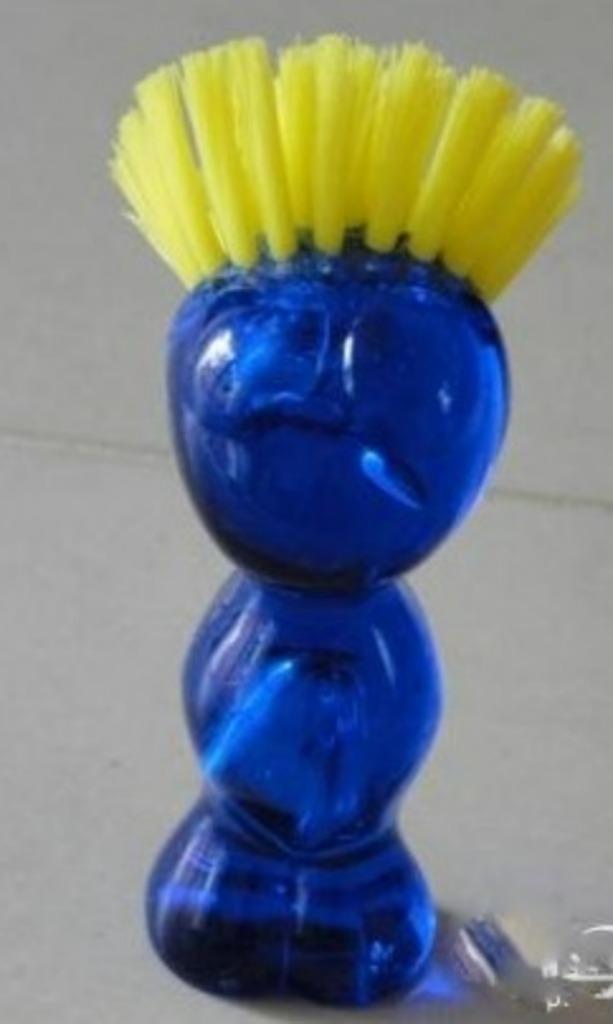 Koziol TWEETIE groentenborsteltje blauw, Ophalen of Verzenden, Gebruikt, Kunststof, Los bestek