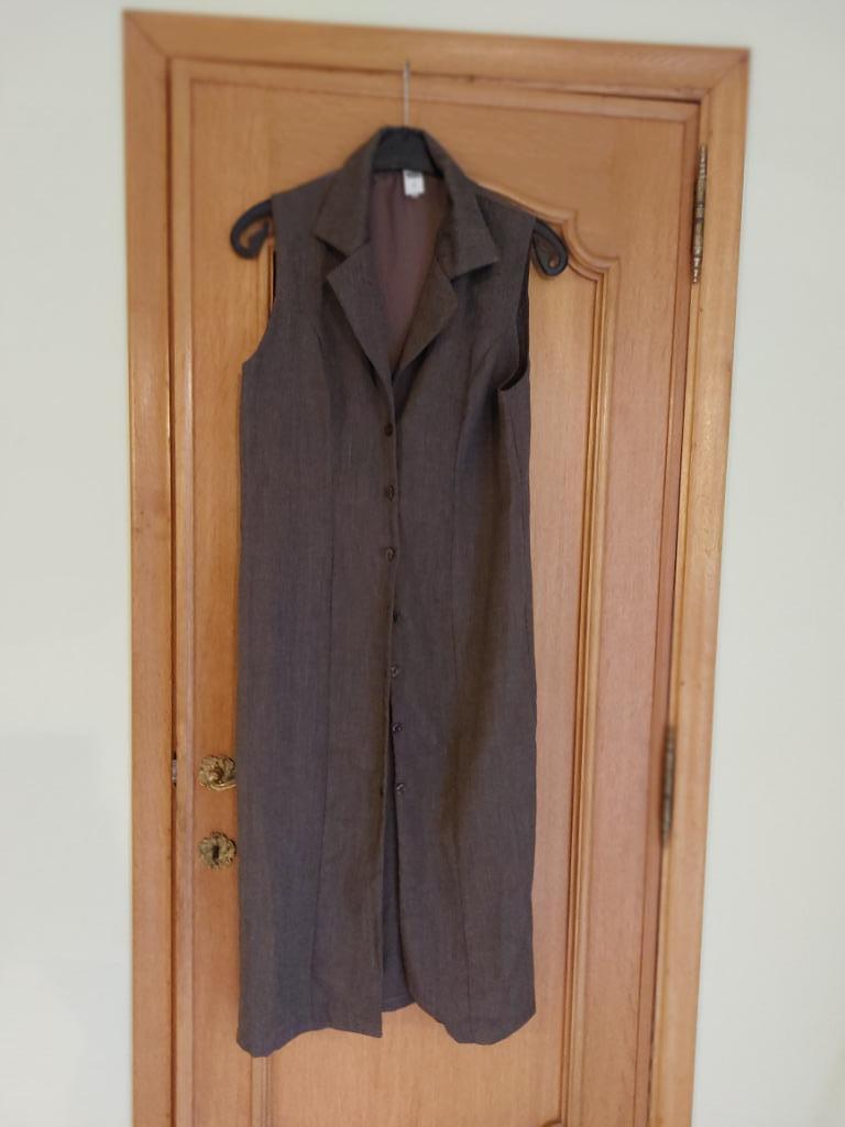robe chasuble longue brune T38/40, Taille 38/40 (M), Enlèvement ou Envoi, Brun, Porté