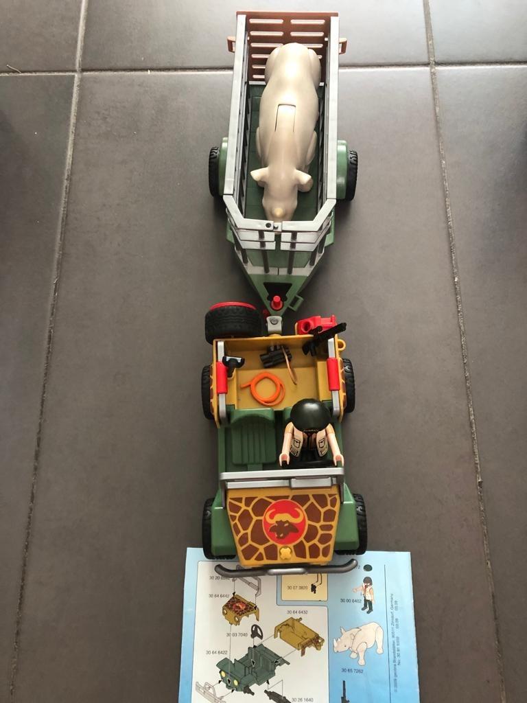 Playmobil 4832 - Véhicule de safari avec rhinoceros, Kinderen en Baby's, Speelgoed | Playmobil, Ophalen, Zo goed als nieuw