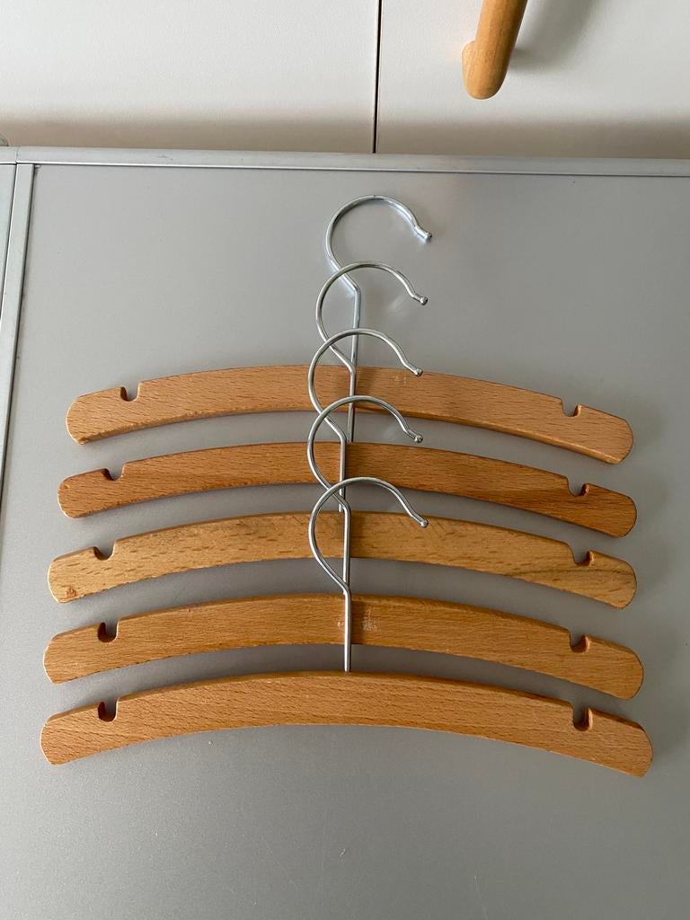 🍄 5 Houten Kinderkapstokken / Kledinghangers Lengte 26 cm, Ophalen of Verzenden, Nieuw, Kapstokje