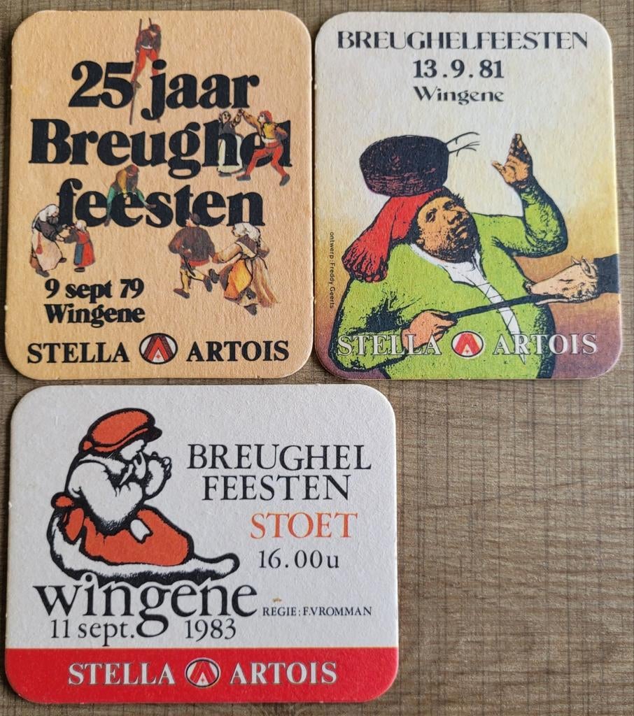 Breughel Feesten Wingene 1979, 1981, 1983 - Stella Artois, Verzamelen, Ophalen of Verzenden, Gebruikt, Overige typen