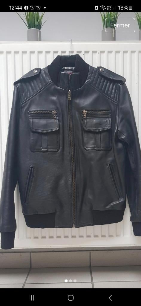 Veste en cuire, S en bon état, Ophalen, Gedragen, Maat 46 (S) of kleiner, Zwart