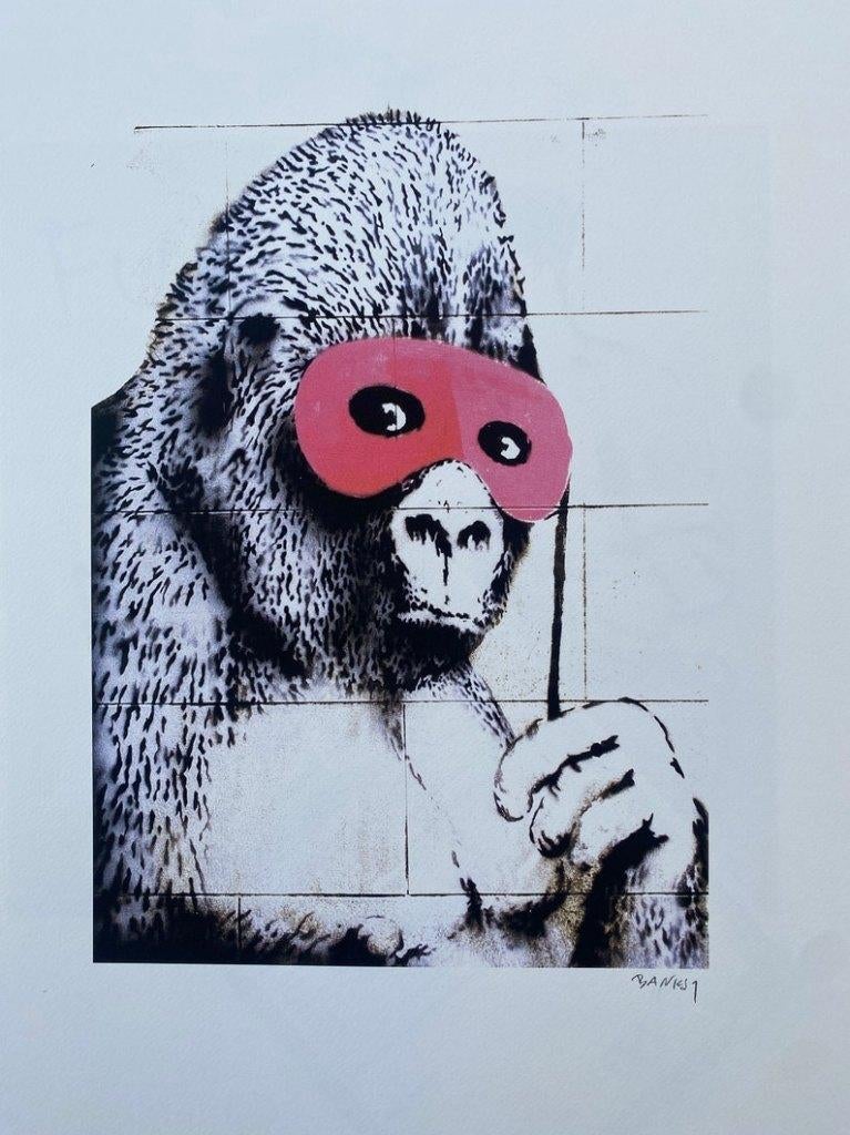Banksy - Gorilla in a Pink Mask, Antiek en Kunst, Kunst | Litho's en Zeefdrukken, Ophalen of Verzenden