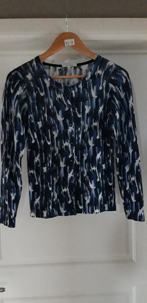 Mooie blauw-zwart-witte gilet Gigue maat 38, Ophalen of Verzenden, Zo goed als nieuw, Maat 38/40 (M), Blauw