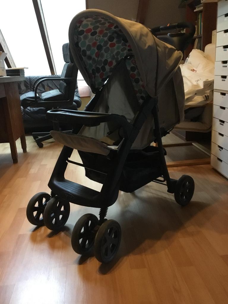 Buggy kinderwagen Hauck, zwart - grijs - groen, Ophalen, Zo goed als nieuw, Overige merken, Verstelbare rugleuning