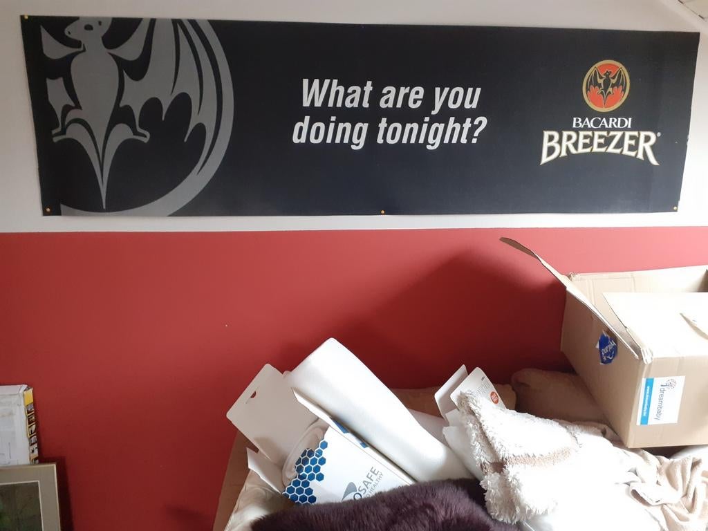 Reclamedoek van BACARDI BREEZER 56cm op 204cm, Ophalen