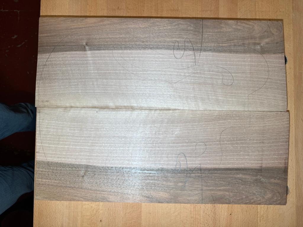 Gitaar top bookmatch verschillende houtsoorten, Doe-het-zelf en Bouw, Hout en Planken, Ophalen, Zo goed als nieuw