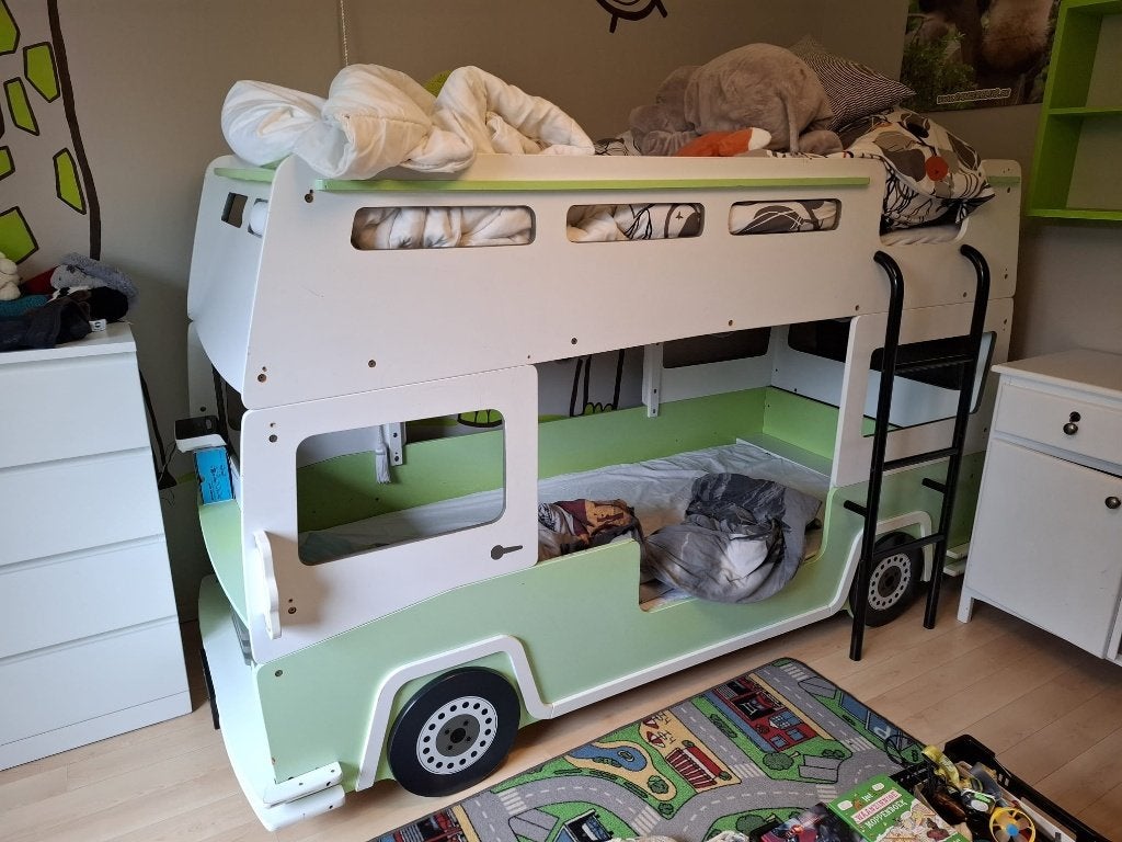Kinderbed stapelbed dubbeldekker busbed 2m, Ophalen, Gebruikt, Stapelbed