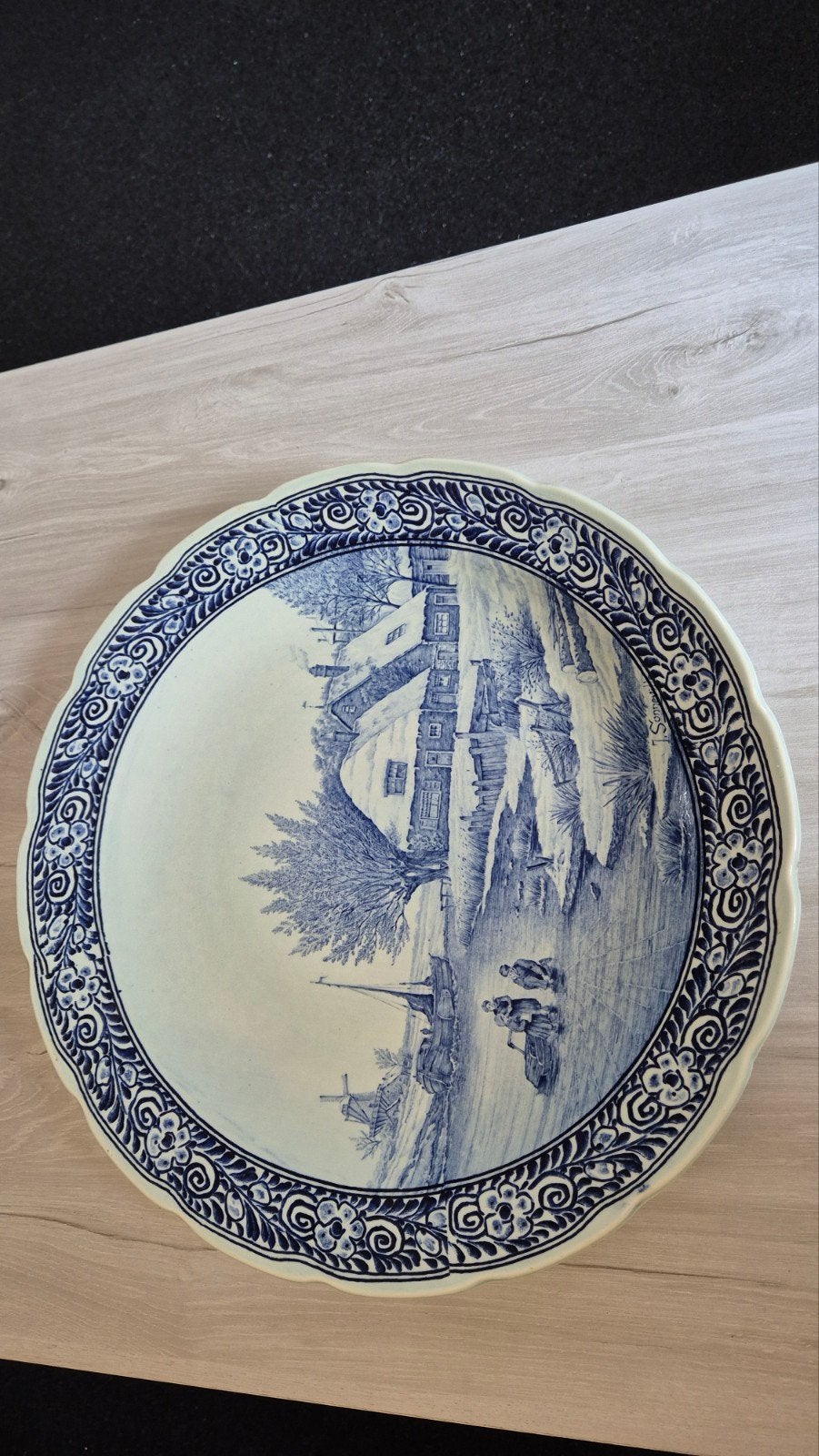 Royal Sphinx Maastricht „Delfts” grote wandschaal 40 cm — J., Ophalen
