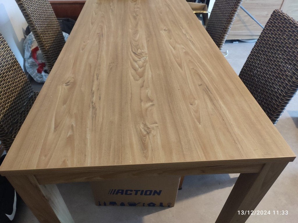 Volledige eetkamer + vitrinekast + 4 stoelen, Huis en Inrichting, Complete eetkamers, Zo goed als nieuw, 4 tot 6 stoelen, Ophalen