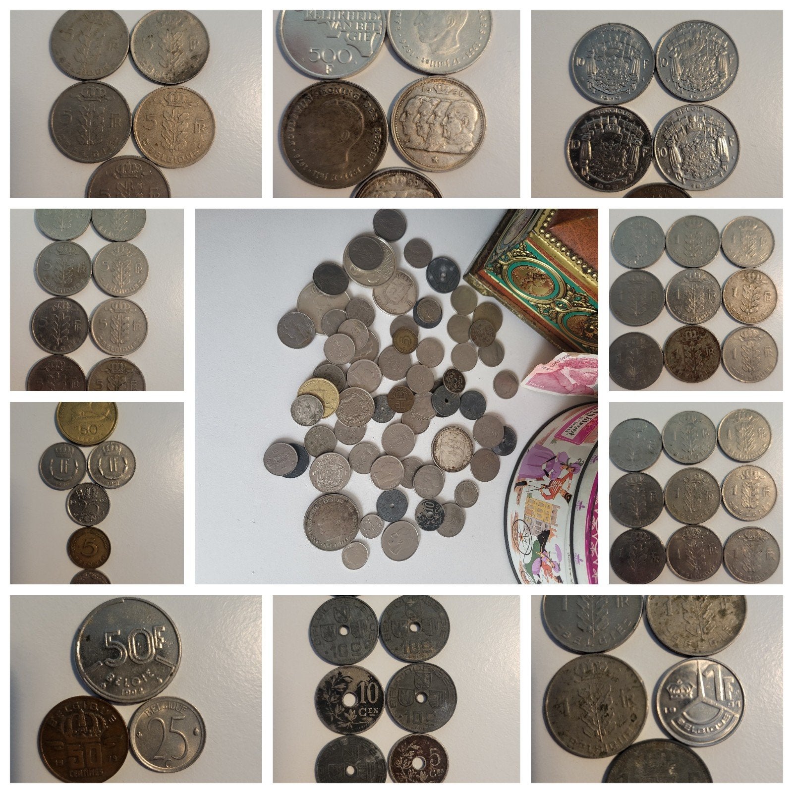 Monnaies belges/franc belge/Offre de plusieurs années, Timbres & Monnaies, Enlèvement ou Envoi, Belgique, Monnaie en vrac