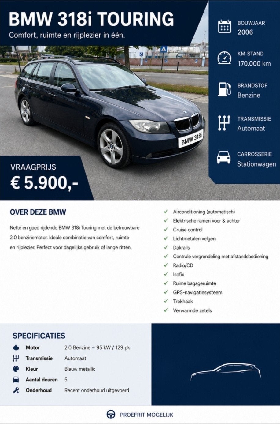 Bmw 318i e91, Achat, Cruise Control, Boîte manuelle, 5 portes