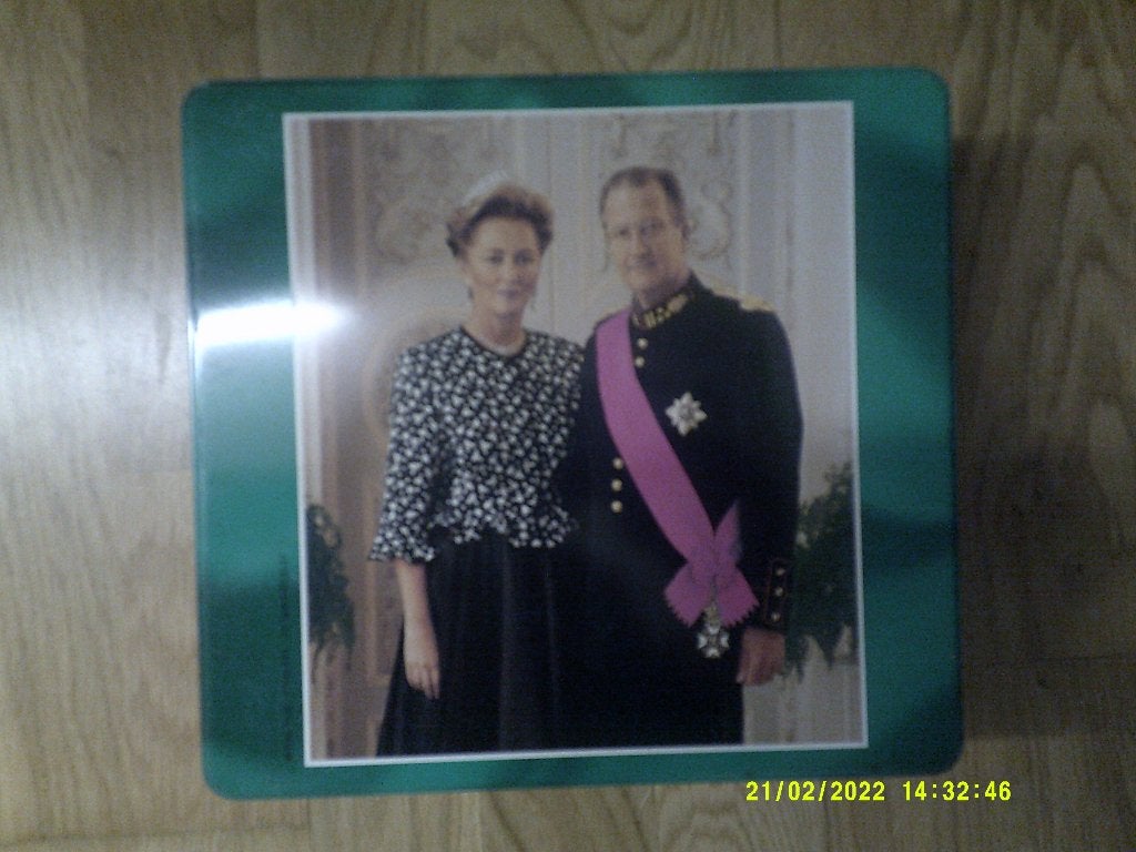 Blik Koning Albert II en Paola, Ophalen of Verzenden, Zo goed als nieuw, Overige typen