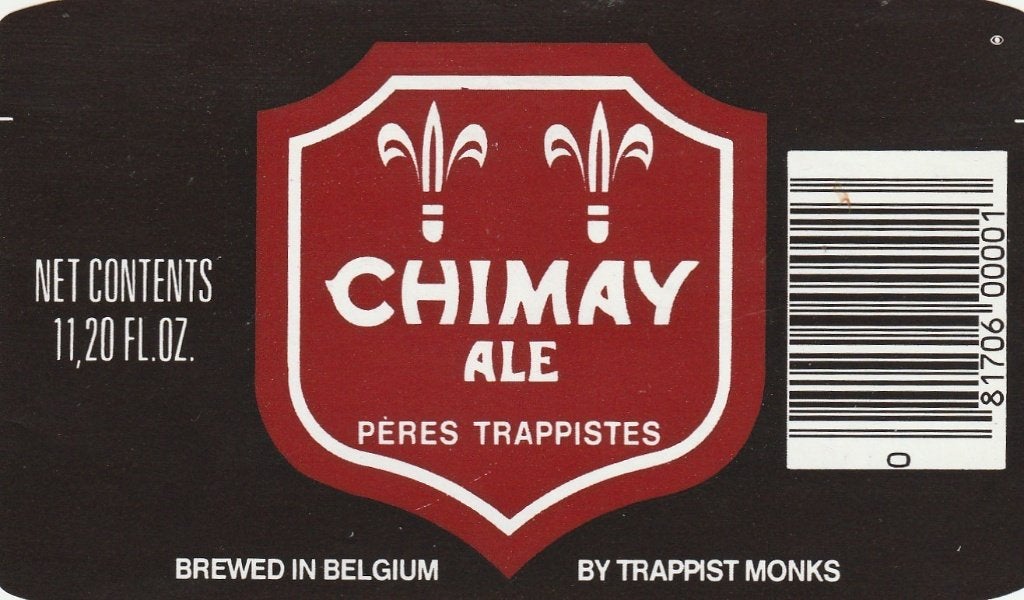 bieretiket België Chimay trappist : ale by trappist monks, Envoi, Comme neuf, Autres types, Autres marques
