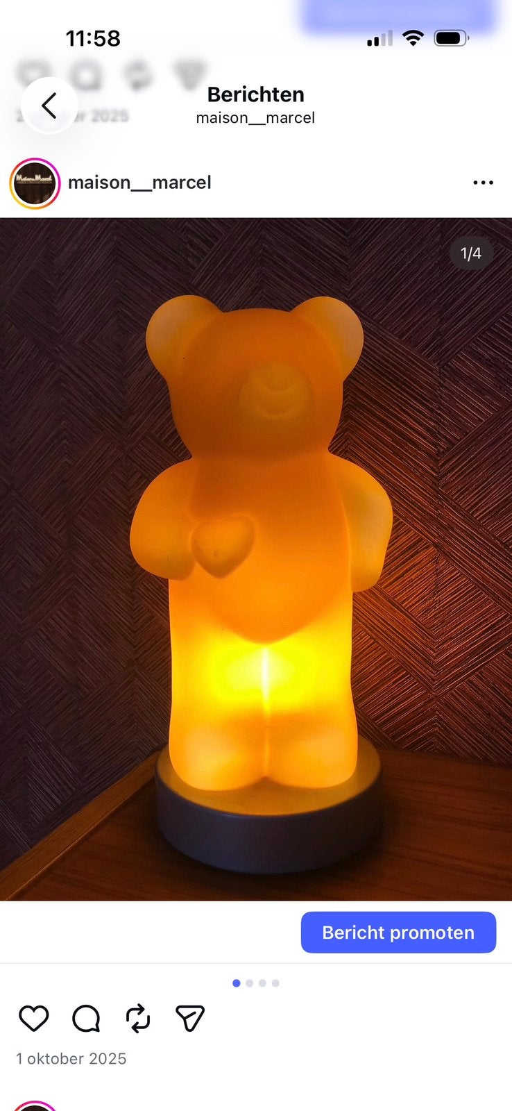 Vintage lamp glas, Enlèvement ou Envoi