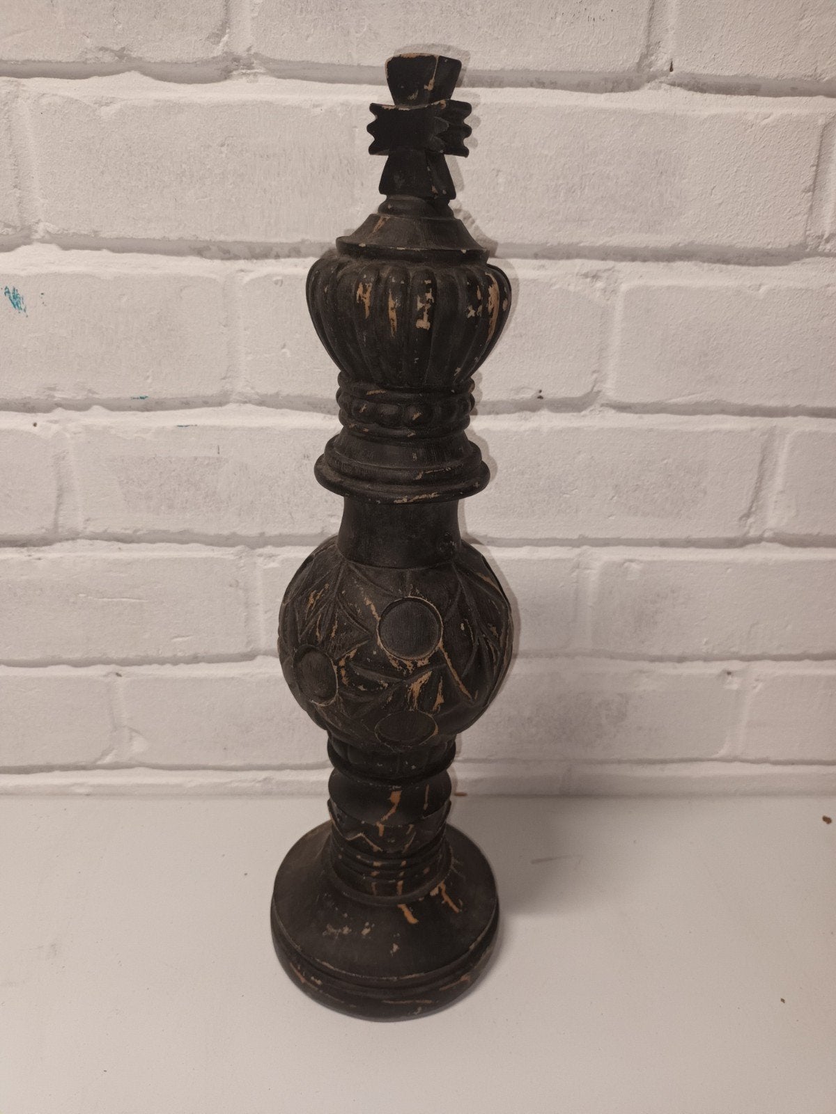 Stoer & Sober Houten Ornament / Pinakel (40 cm), Antiek en Kunst, Ophalen of Verzenden