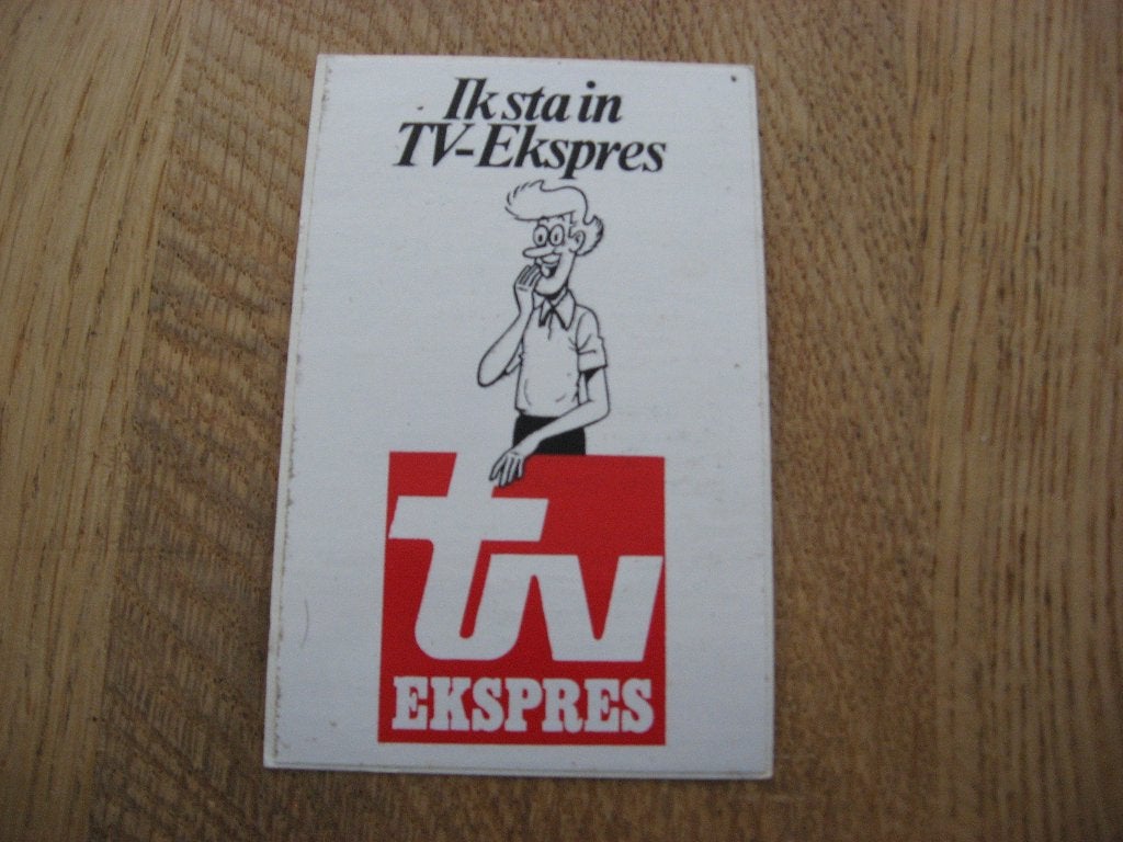Sticker Ik sta in TV-Ekspres Tante Sidonia Suske en Wiske, Verzamelen, Ophalen of Verzenden, Suske en Wiske, Nieuw, Plaatje, Poster of Sticker