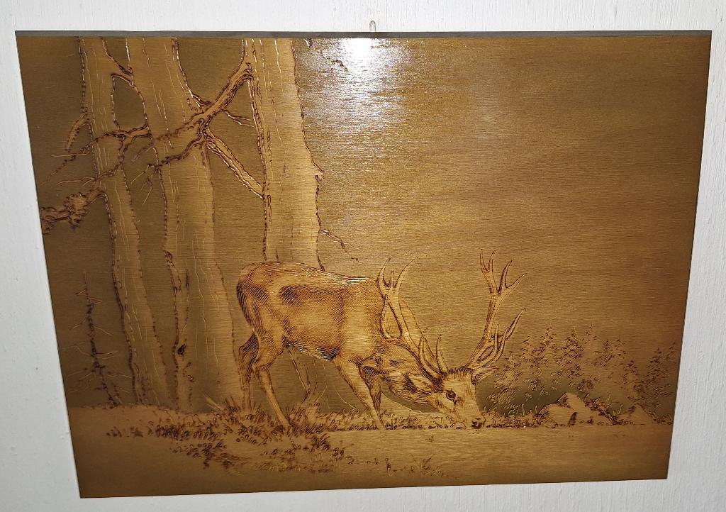 houten Paneeltje "Hert", Ophalen