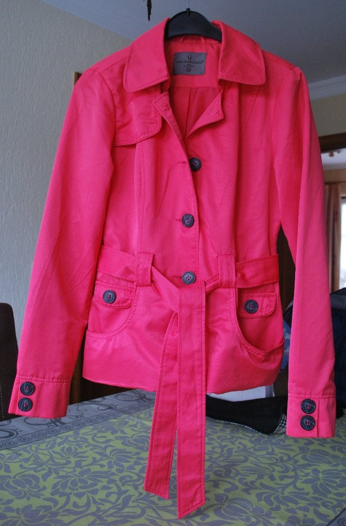 Vero Moda - Trench-coat court - taille S - rose/rouge corail, Rouge, Vero Moda, Taille 36 (S), Comme neuf