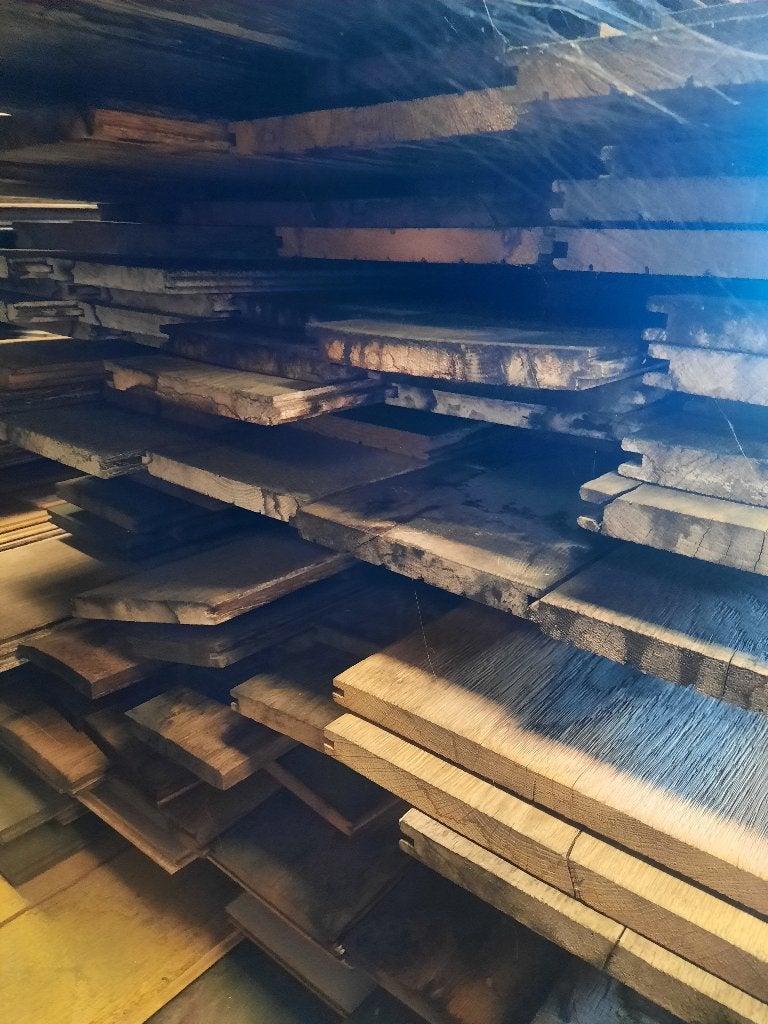 Lot oude eiken planken / vloer 95m2, Doe-het-zelf en Bouw, Gebruikt, Minder dan 25 mm, Eiken, Ophalen of Verzenden