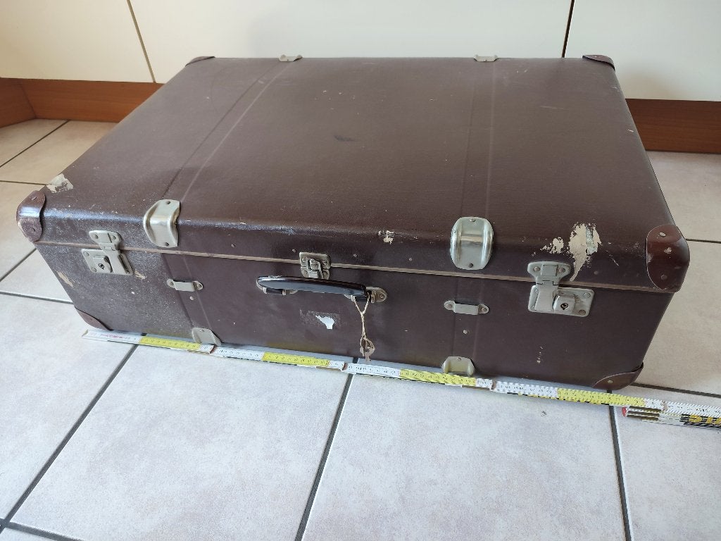 Lot de 2 valises vinted 1950-1970, Enlèvement, Utilisé, Autres matériaux, Clé