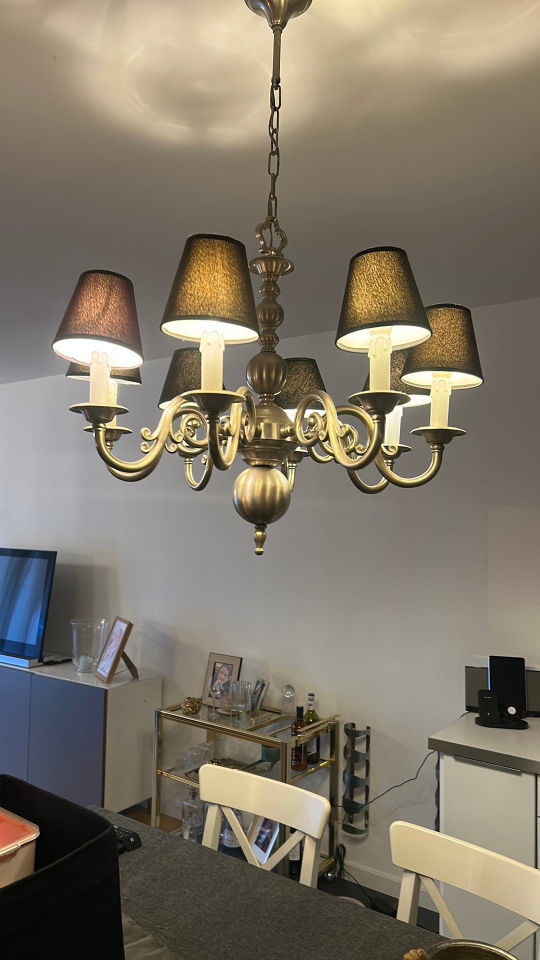 Luchter tin kleur, Ophalen, Gebruikt, E14 (klein), Landelijk