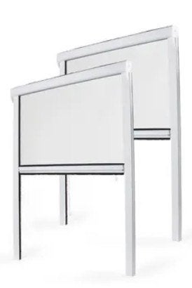 Set van 2 verstelbare PVC-rolhorren – B130 x H160 cm – Wit, Neuf, Double vitrage, Fenêtre de façade ou Vitre, Enlèvement