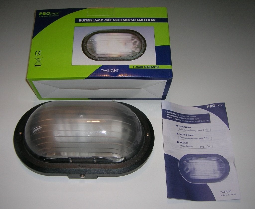 Buitenlamp met schemerschakelaar, Tuin en Terras, Ophalen, Nieuw, Wandlamp, Licht-donker-sensor