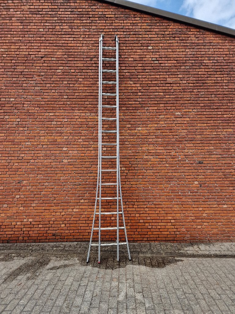 ladder 2x16 treden, Doe-het-zelf en Bouw, Ladders en Trappen, Ophalen, Gebruikt, Ladder, 4 meter of meer
