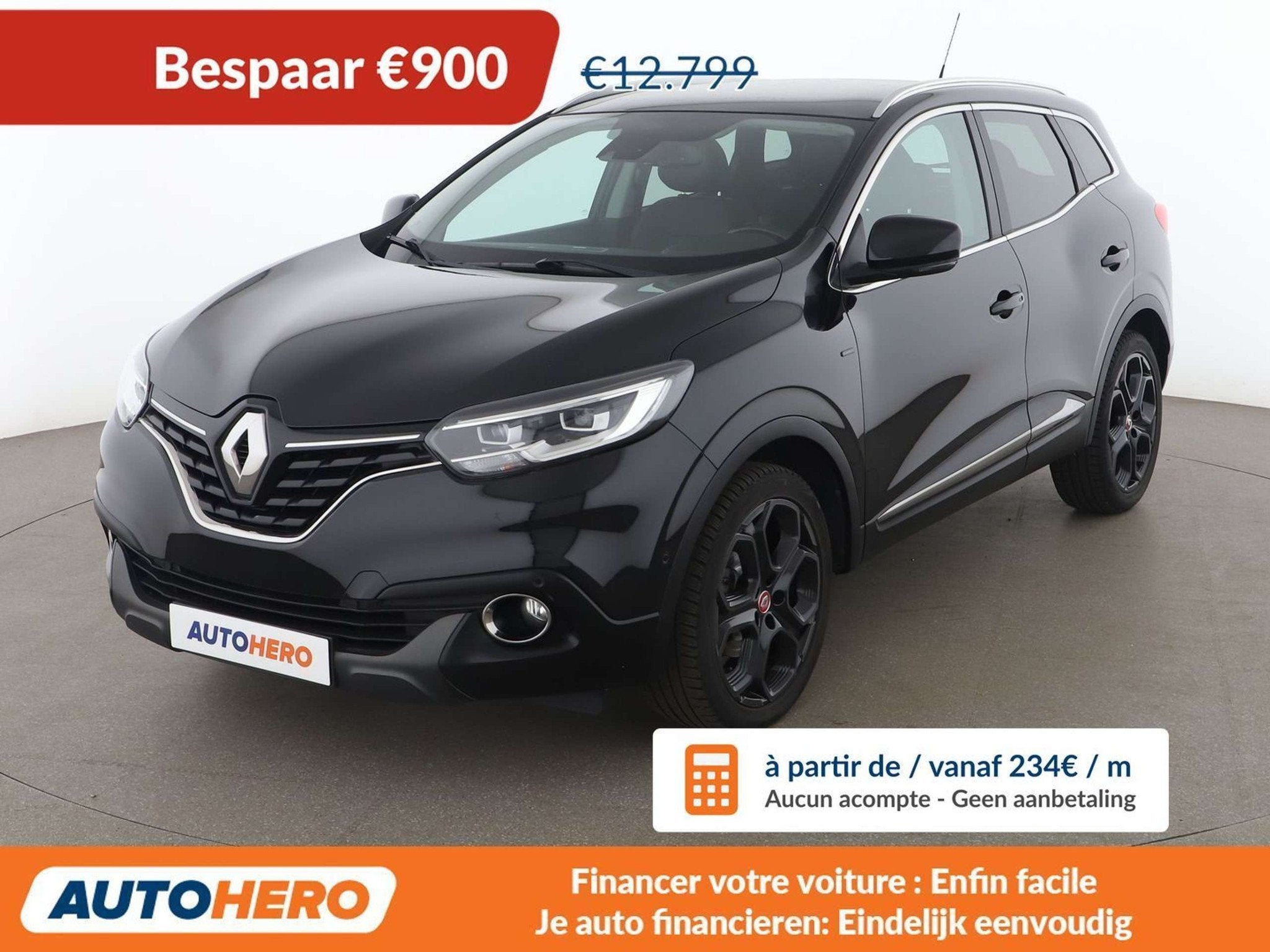 Renault Kadjar 1.6 TCe Energy Black Edition (bj 2017), Auto's, Kadjar, 1618 cc, Zwart, Lichtsensor