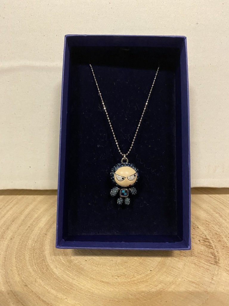Swarovski pendant Elvis, Handtassen en Accessoires, Kettingen, Zo goed als nieuw, Blauw, Met hanger, Met kristal, Ophalen of Verzenden