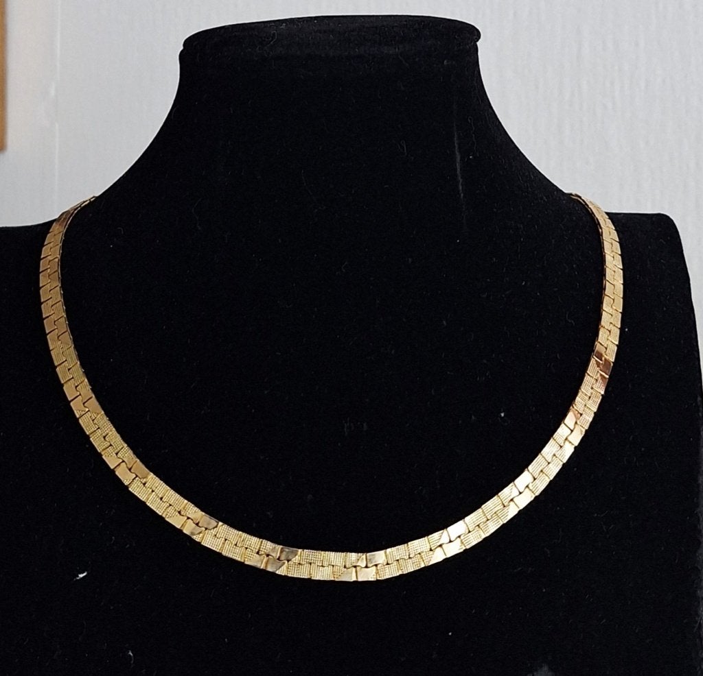 Schitterende vintage vergulde collier uitstekende staat,zgan, Handtassen en Accessoires, Antieke sieraden, Verzenden, Goud, Verguld