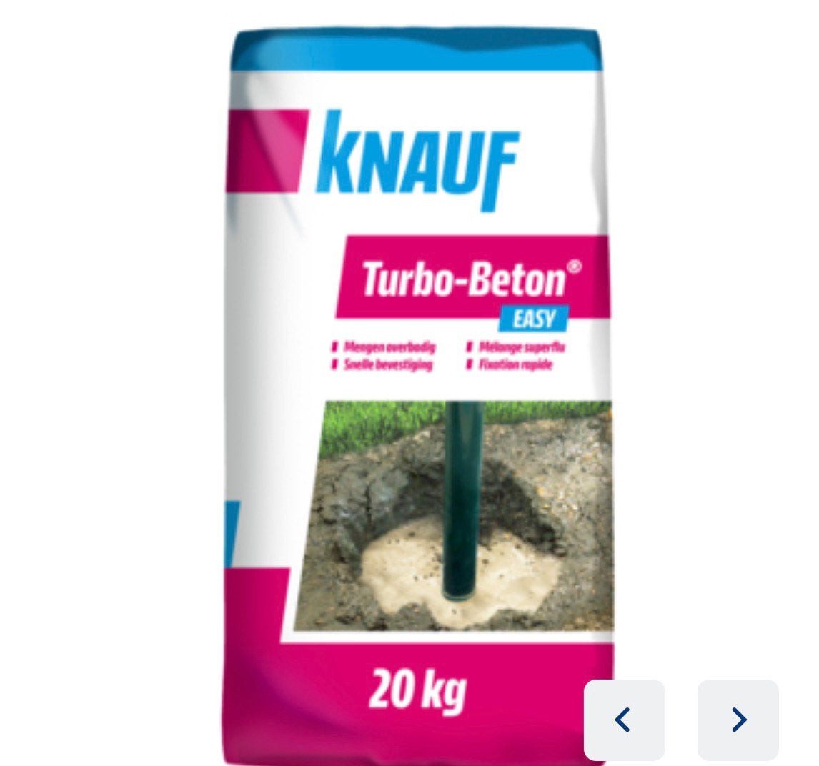 Knauf turbobeton 20kg 3 zakken, Enlèvement