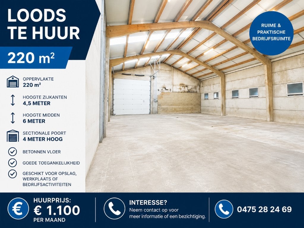 ENTREPÔT À LOUER — 220 m² Vollezele