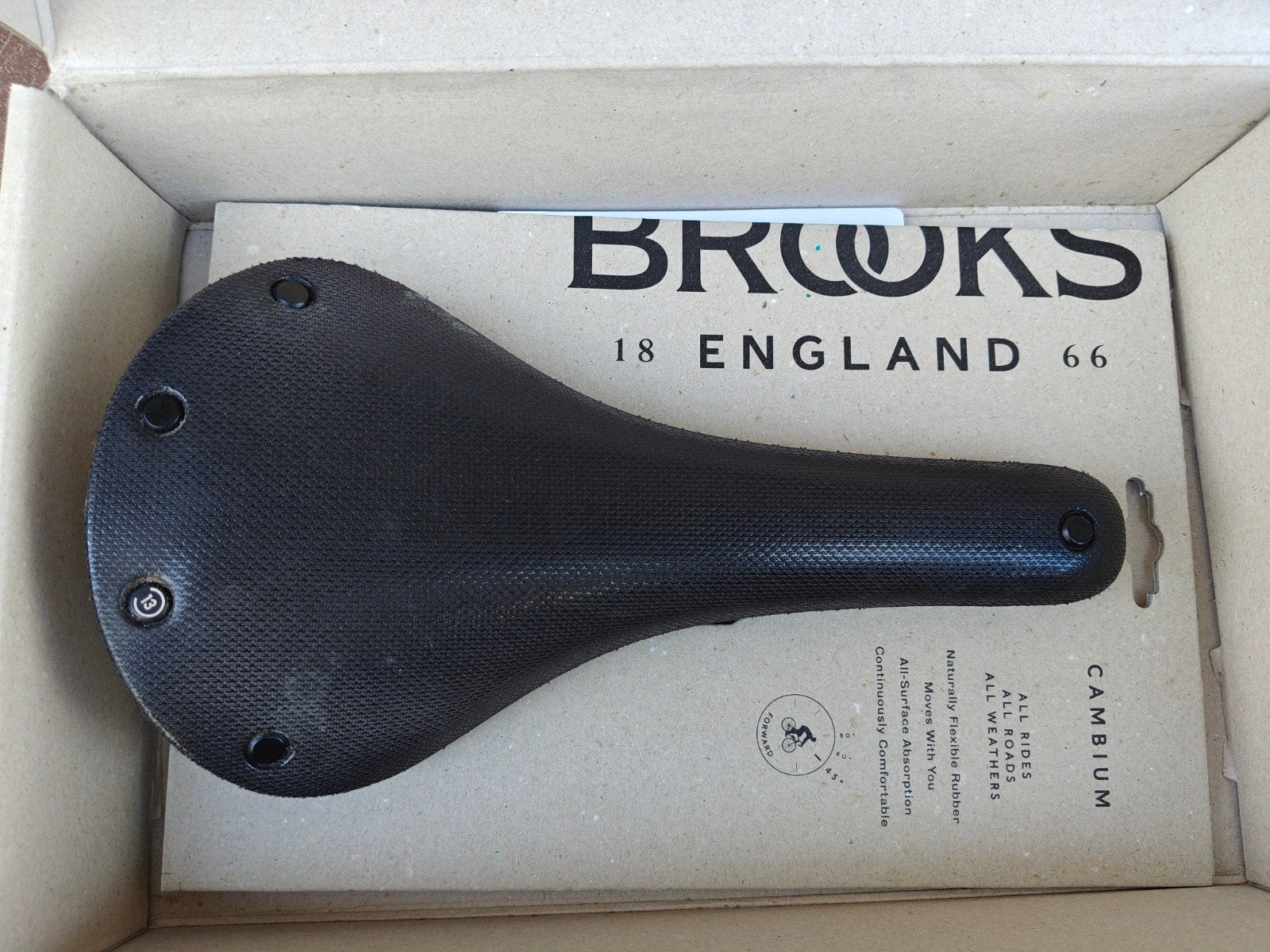 Brooks Cambium C13 fietszadel 145mm breed, Fietsen en Brommers, Kunststof, Ophalen of Verzenden, Zo goed als nieuw, Brooks