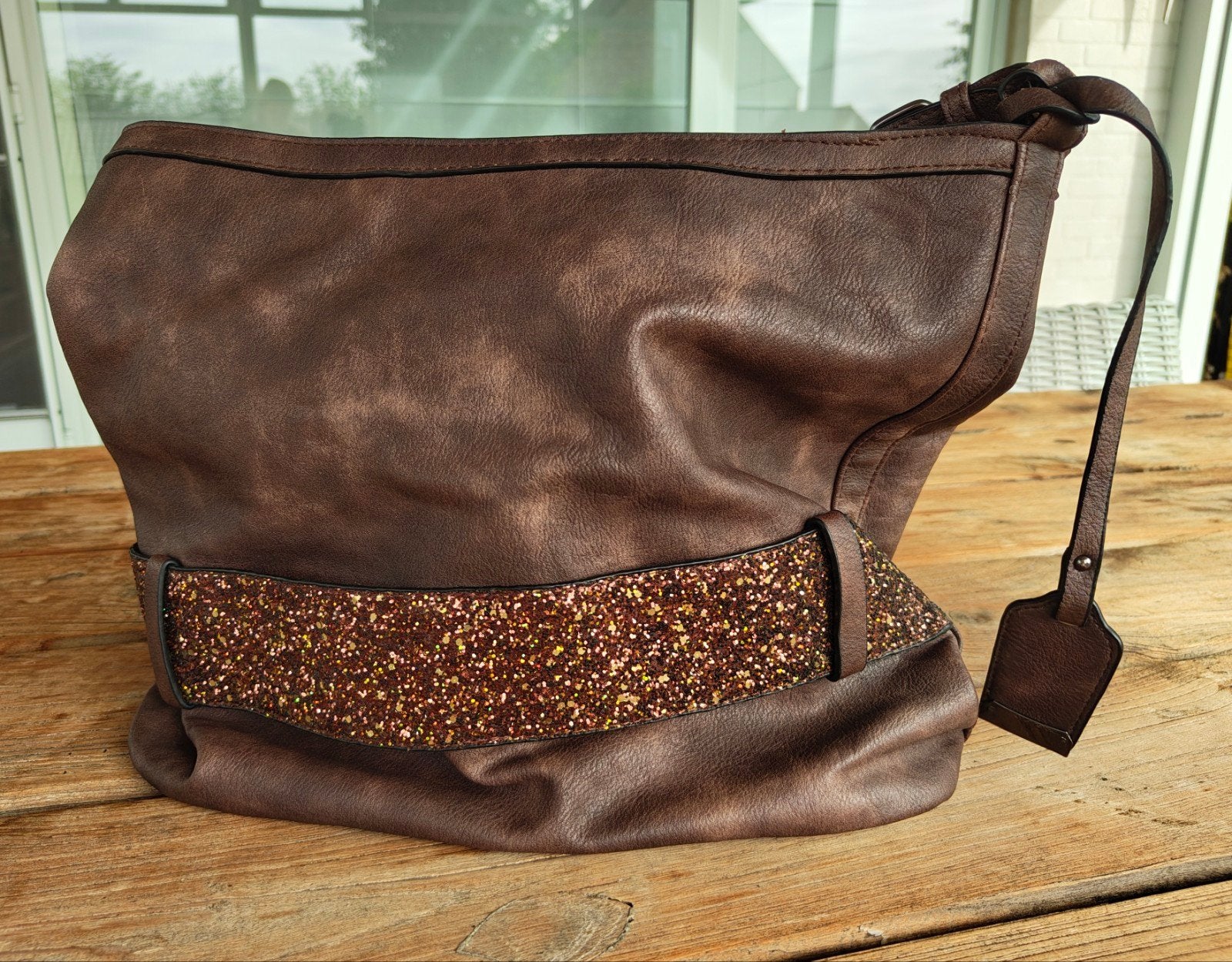 Bruine schoudertas, Handtassen en Accessoires, Ophalen of Verzenden, Zo goed als nieuw, Bruin, Handtas