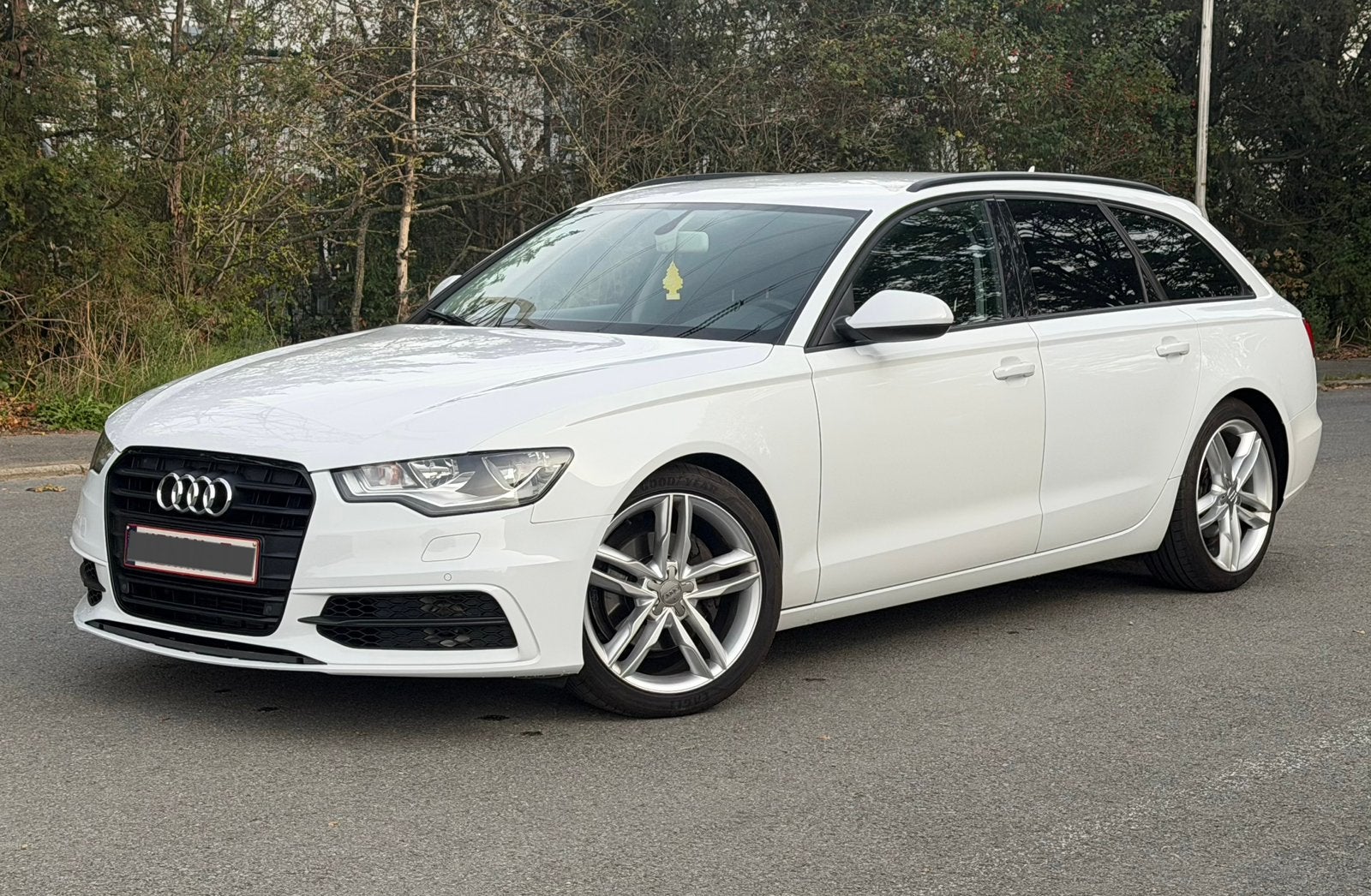 Audi A6 2.0 TDI S-line look 177 PK – 2012 – Blanco Gekeurd, Auto's, Euro 5, Zwart, Wit, Leder
