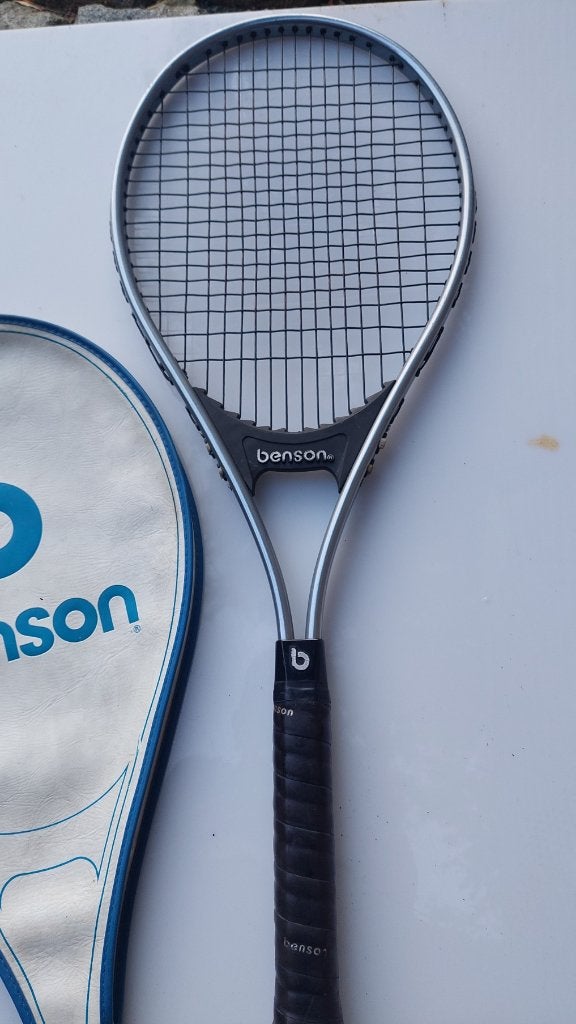 Raquette de tennis Benson vintage avec étui d'origine, Enlèvement ou Envoi, Utilisé, Raquette, Autres marques