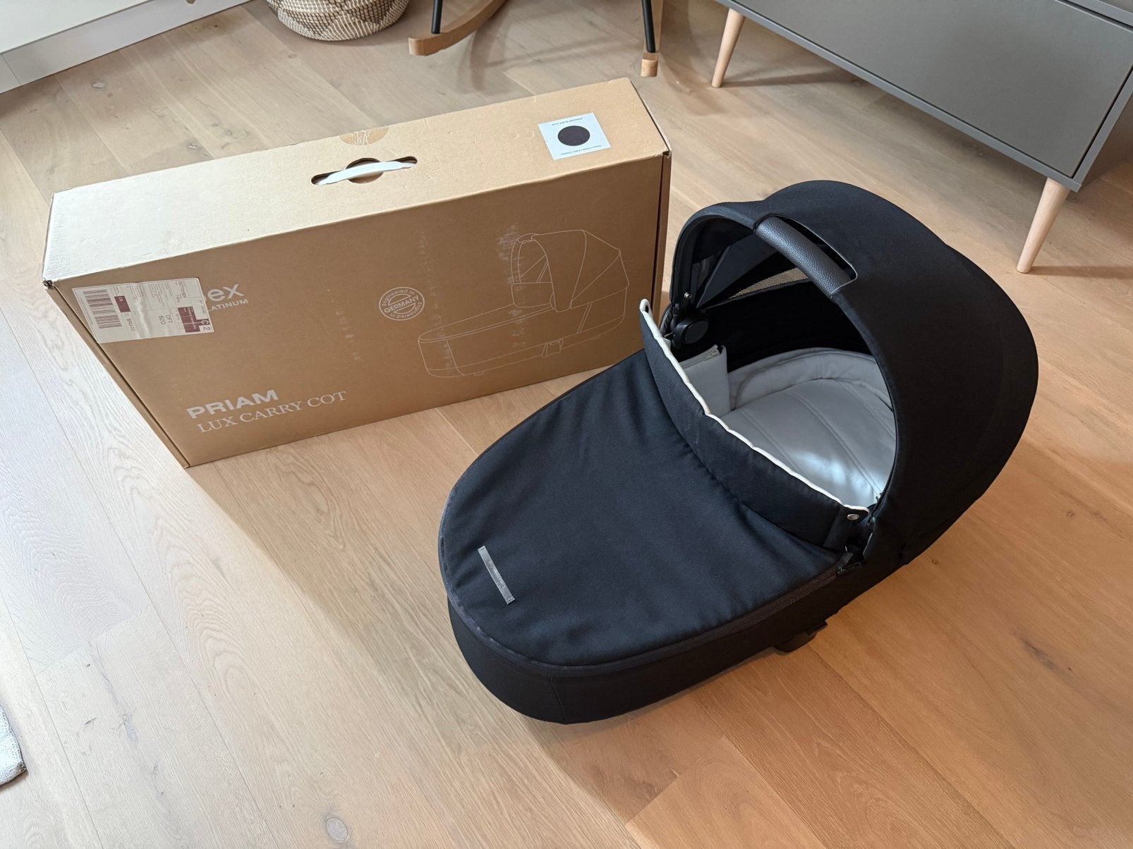Cybex priam 4 draagmand, reiswieg, Kinderen en Baby's, Ophalen, Zo goed als nieuw