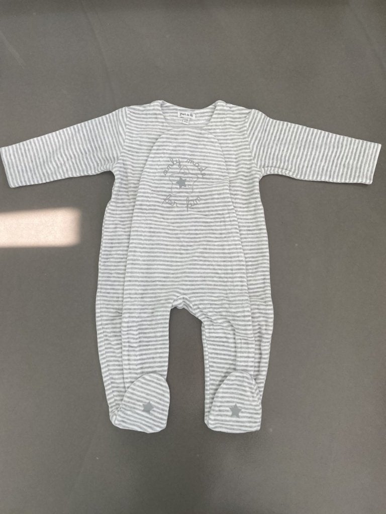 Pyjama chaud gris et blanc taille 68, Garçon, Comme neuf, Vêtements de nuit ou Sous-vêtements, Enlèvement ou Envoi