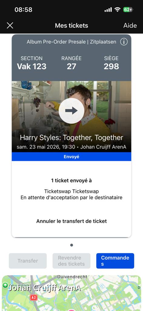 3 tickets Harry styles -23 mai -Amsterdam, Tickets en Kaartjes, Drie personen of meer, Mei