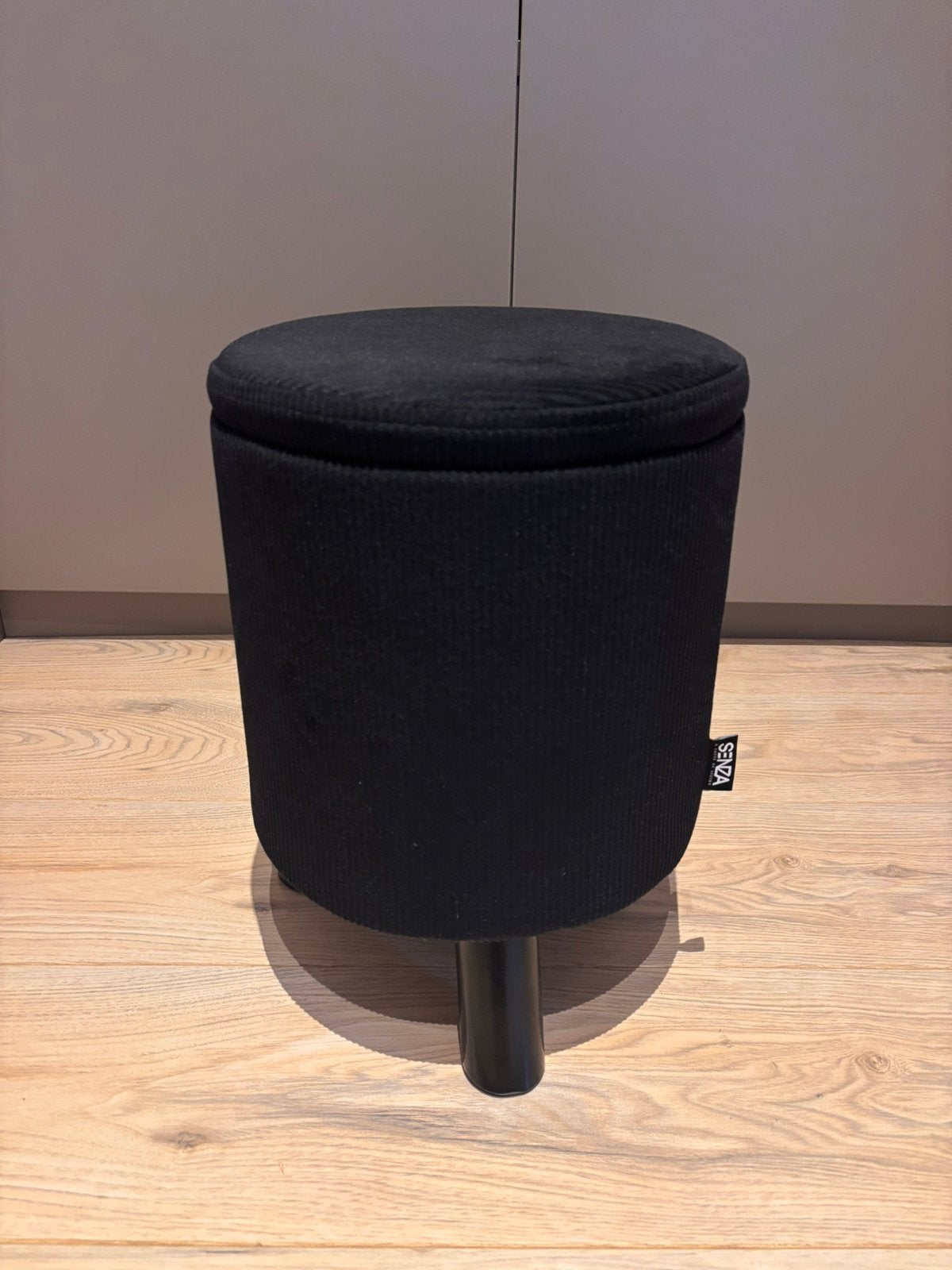 Zwarte opbergpoef - Senza, Ophalen, Minder dan 50 cm, Rond, Minder dan 50 cm
