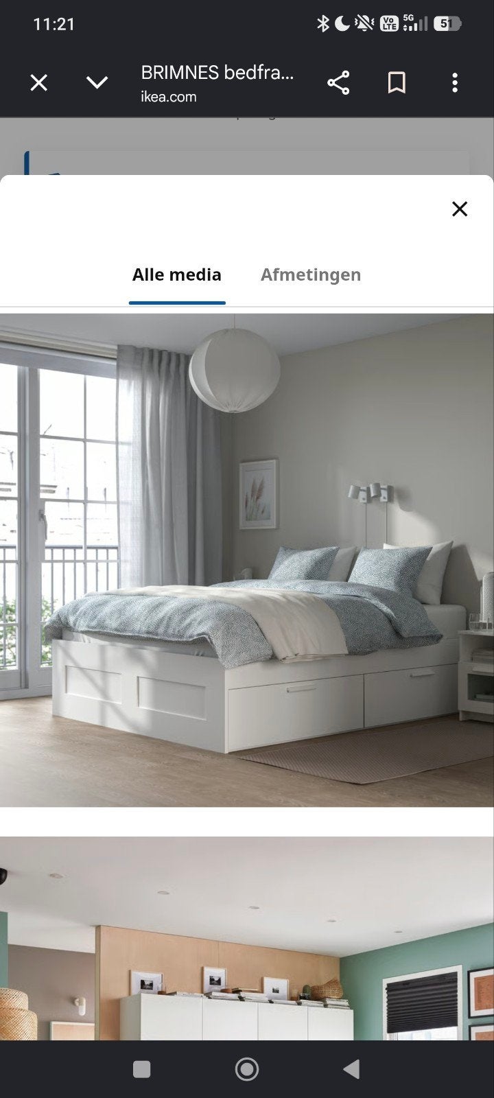 IKEA BRIMNES bedframe met opberglades (180x200cm) + matras, Huis en Inrichting, Ophalen, Wit