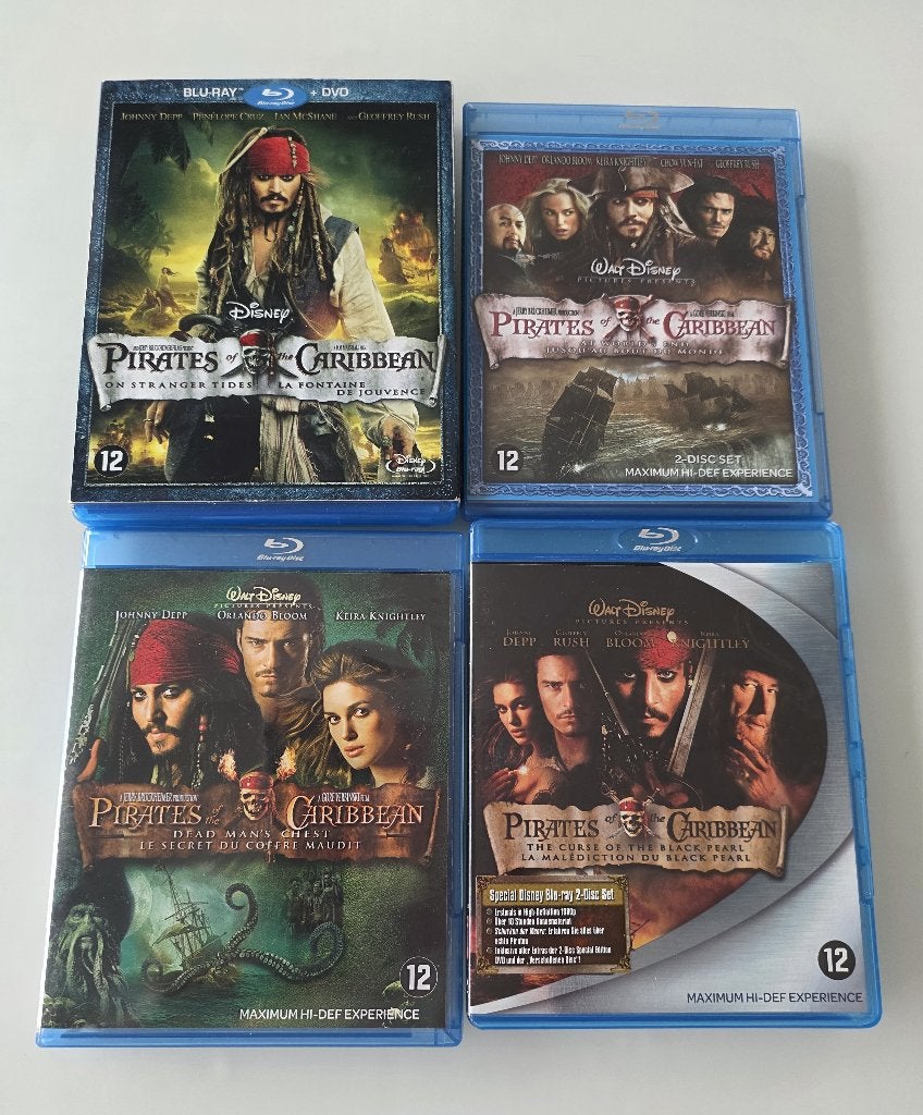 4 blu -ray ' s : Disney Pirates of the Caribbean, Ophalen of Verzenden