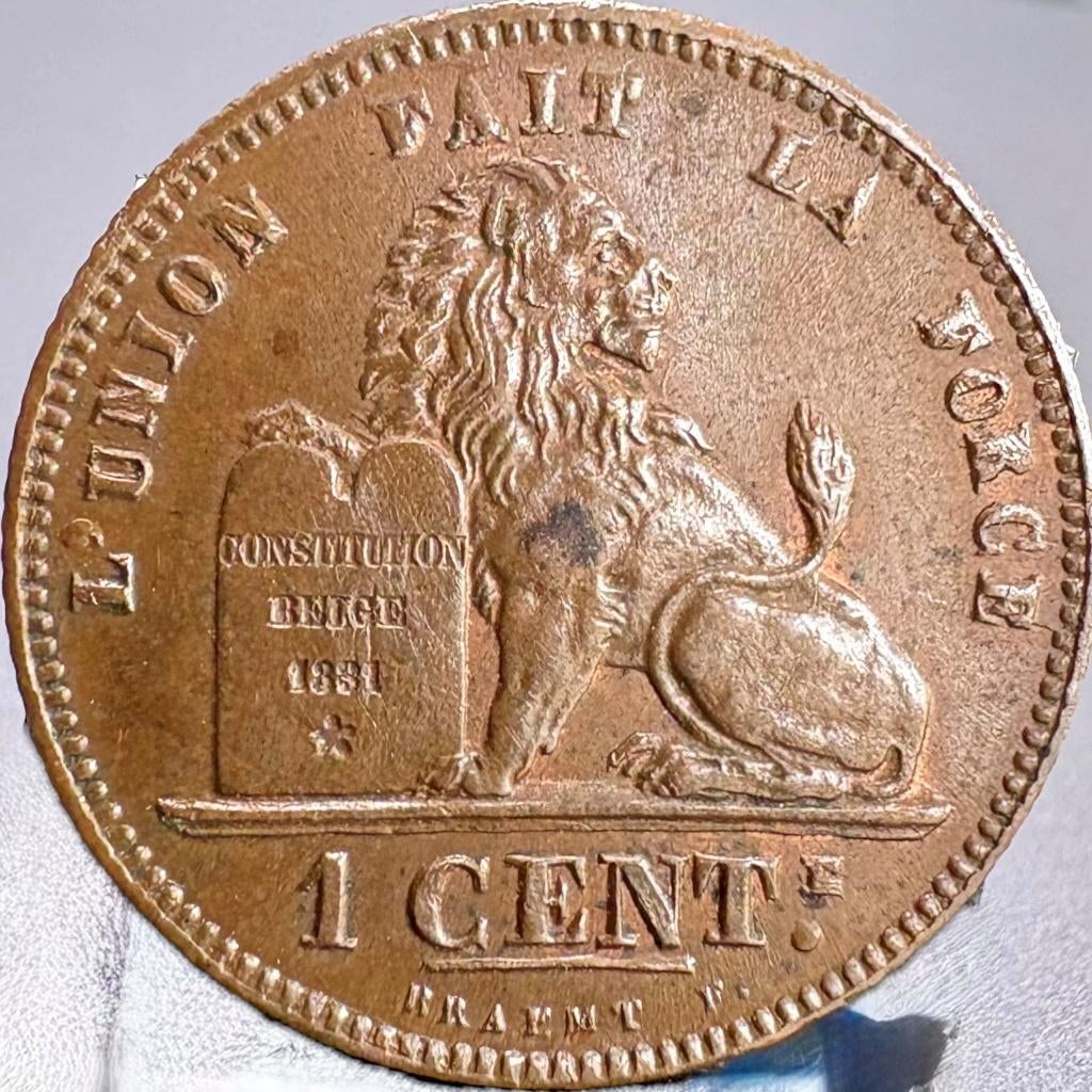1 Centime - Koper - Belgische Leeuw - LPII - 1876, Timbres & Monnaies, Monnaies | Belgique, Monnaie en vrac, Autre, Enlèvement ou Envoi