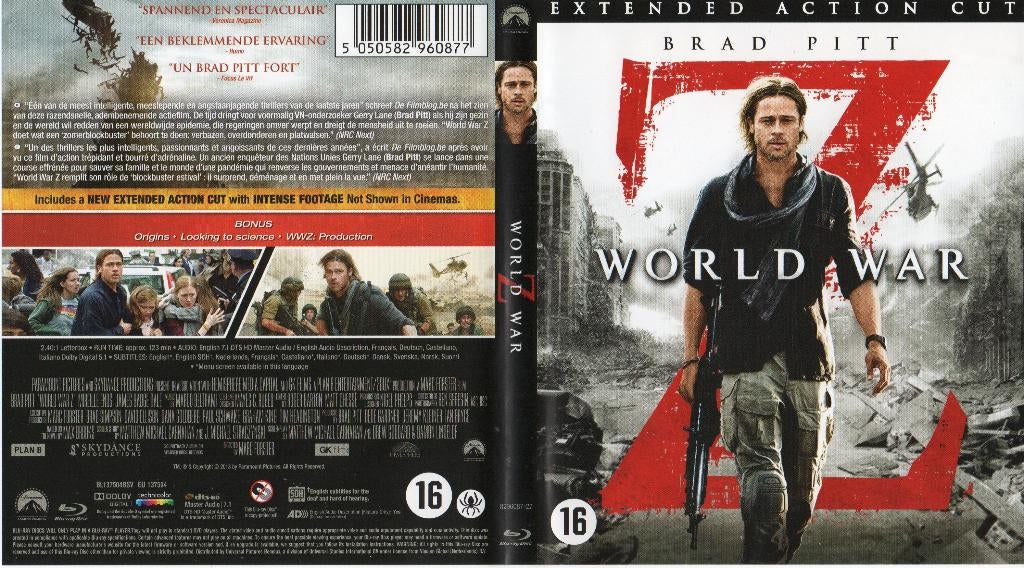 world war z (blu-ray) neuf, Enlèvement ou Envoi, Comme neuf, Horreur