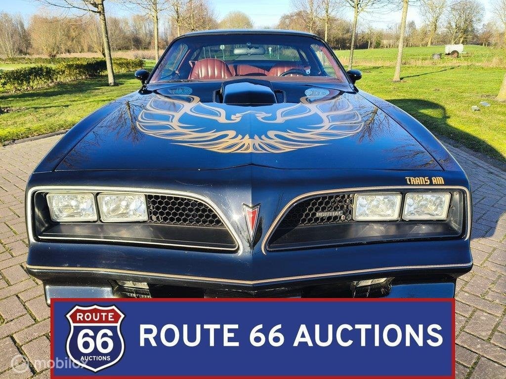 Pontiac Firebird Trans Am | 1977 | Route 66 Auctions, Pontiac, Zwart, Bedrijf, Handgeschakeld